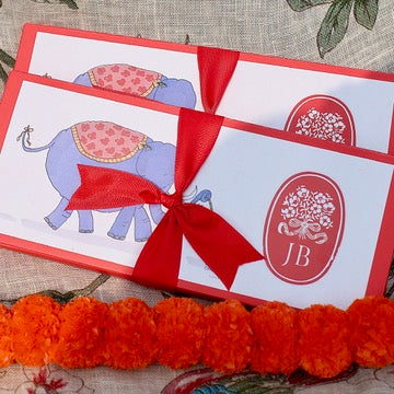 Illustrated Wedding Invite - Biscuit Chocolate (Box of 3)-2