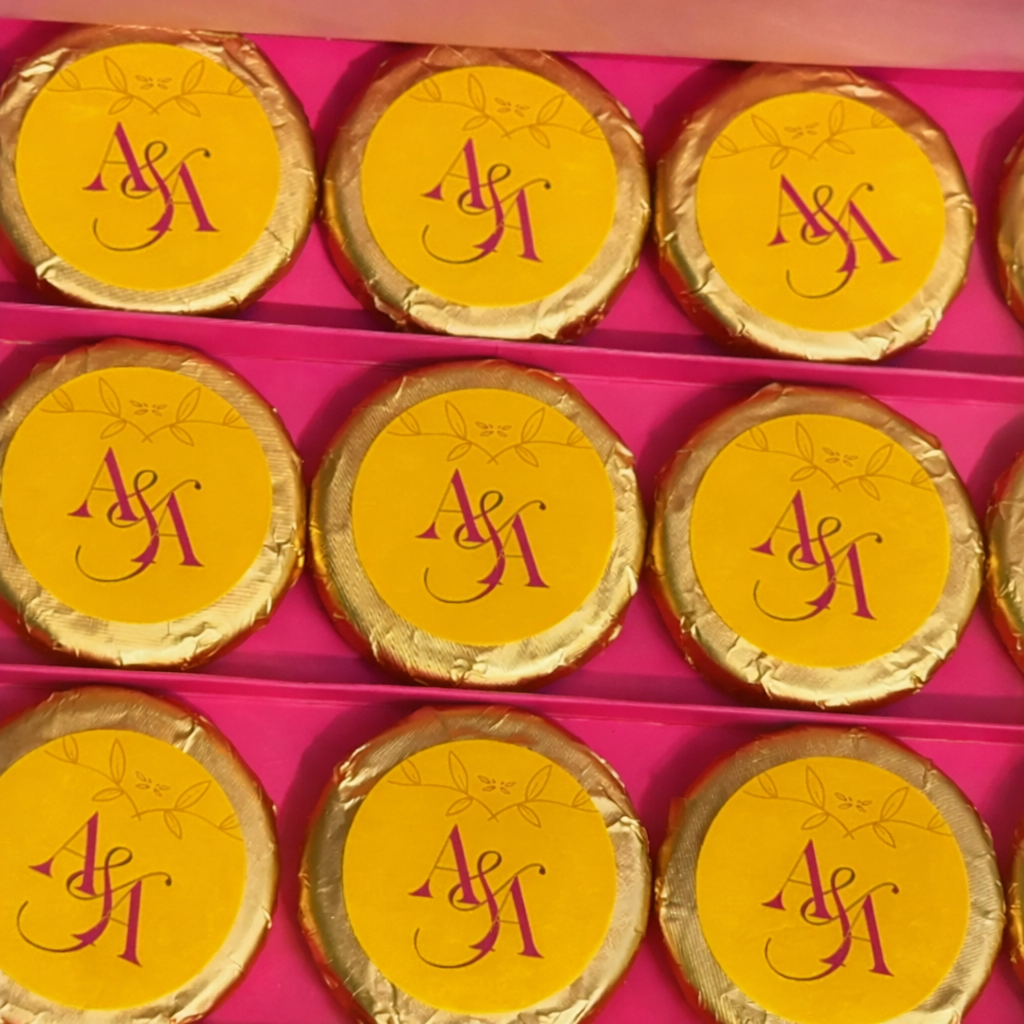 Quirky Fusion Wedding - Biscuit Chocolate Box of 12