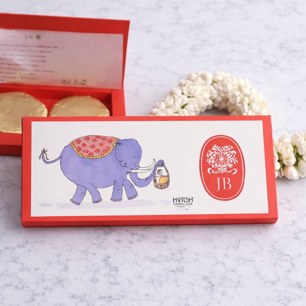 Illustrated Wedding Invite - Biscuit Chocolate (Box of 3)