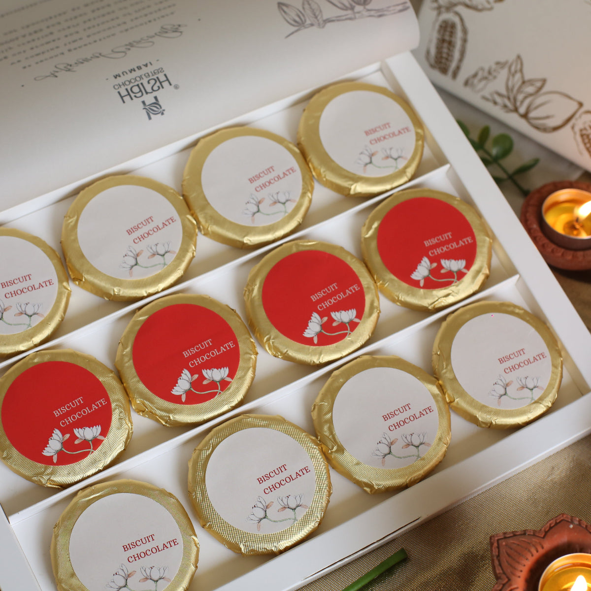 Biscuit Chocolates - Box of 12