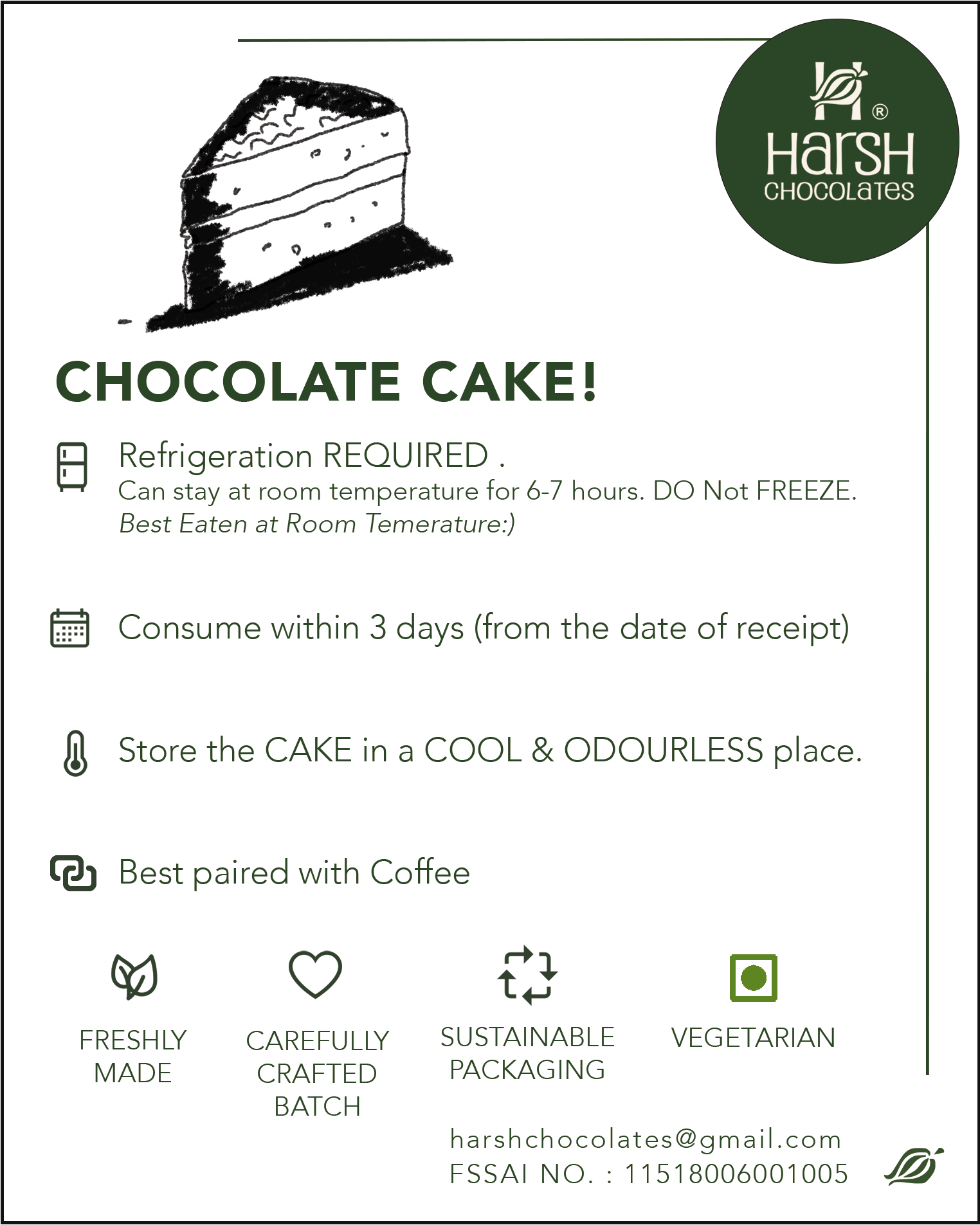 Classic Chocolate Cake - EGGLESS